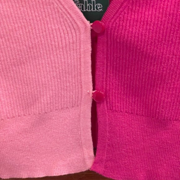 PRICED TO SELL - See Description for details — Pink/Hot Pink Cropped Cardigan - Picture 5 of 7